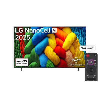 TV LG NanoCell 86″, 4K, Série NANO80, Processador α7 Gen8 AI, webOS 25 | 86NANO80A6A